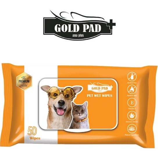 دستمال مرطوب گلد پد 50 عددی Gold Pad Pet Wet Wipes