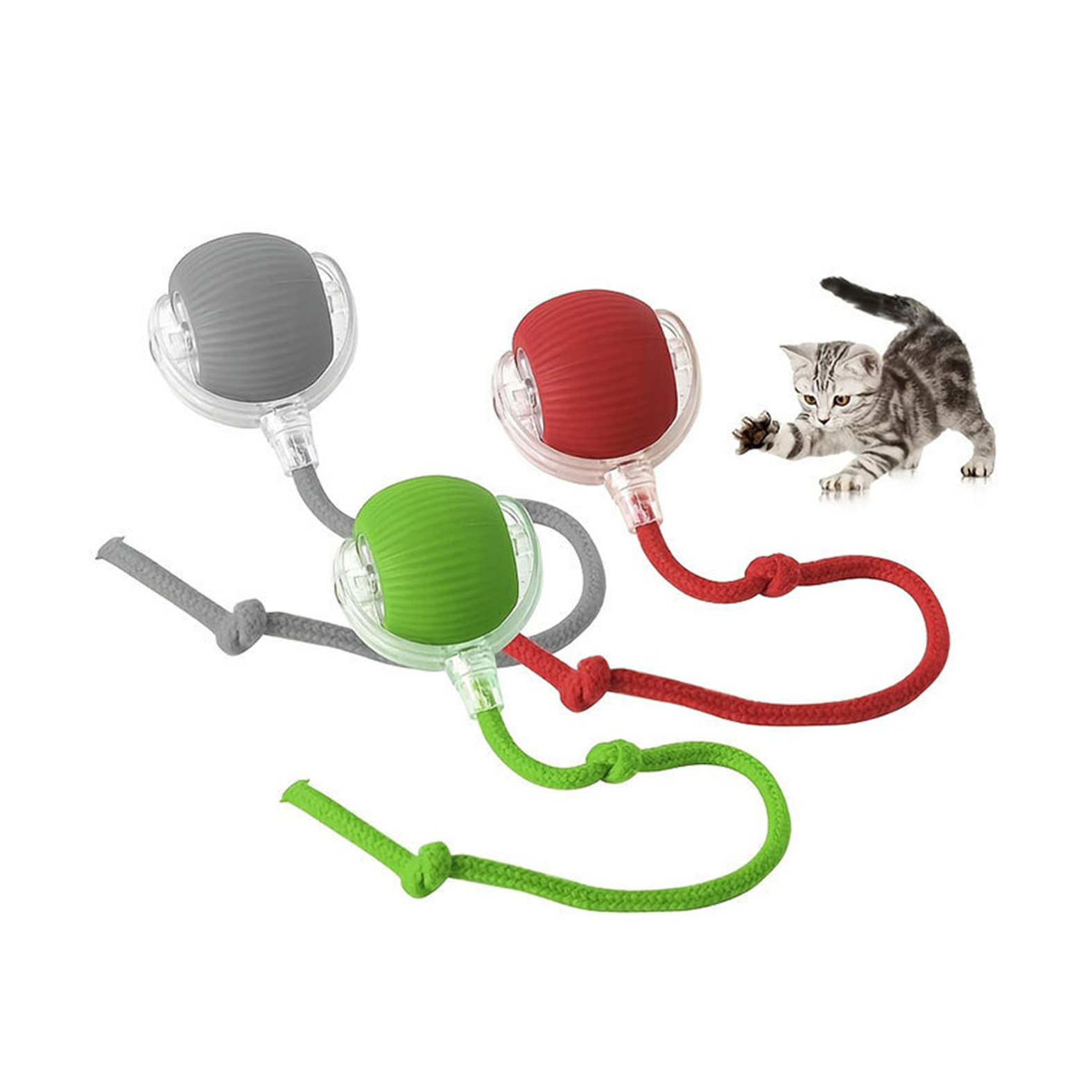 اسباب بازی توپ هوشمند دم دار گربه Smart Interactive Cat Toy P02