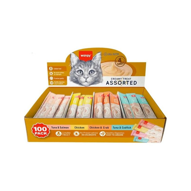 بستنی گربه ونپی با طعم مرغ و کرب Wanpy Assorted Mix Chicken & Crab