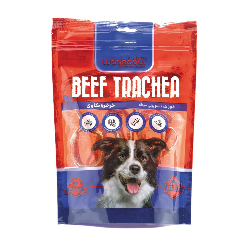 تشویقی طبیعی سگ نای گاوی وگ اند بو Wagnbow Beef Trachea