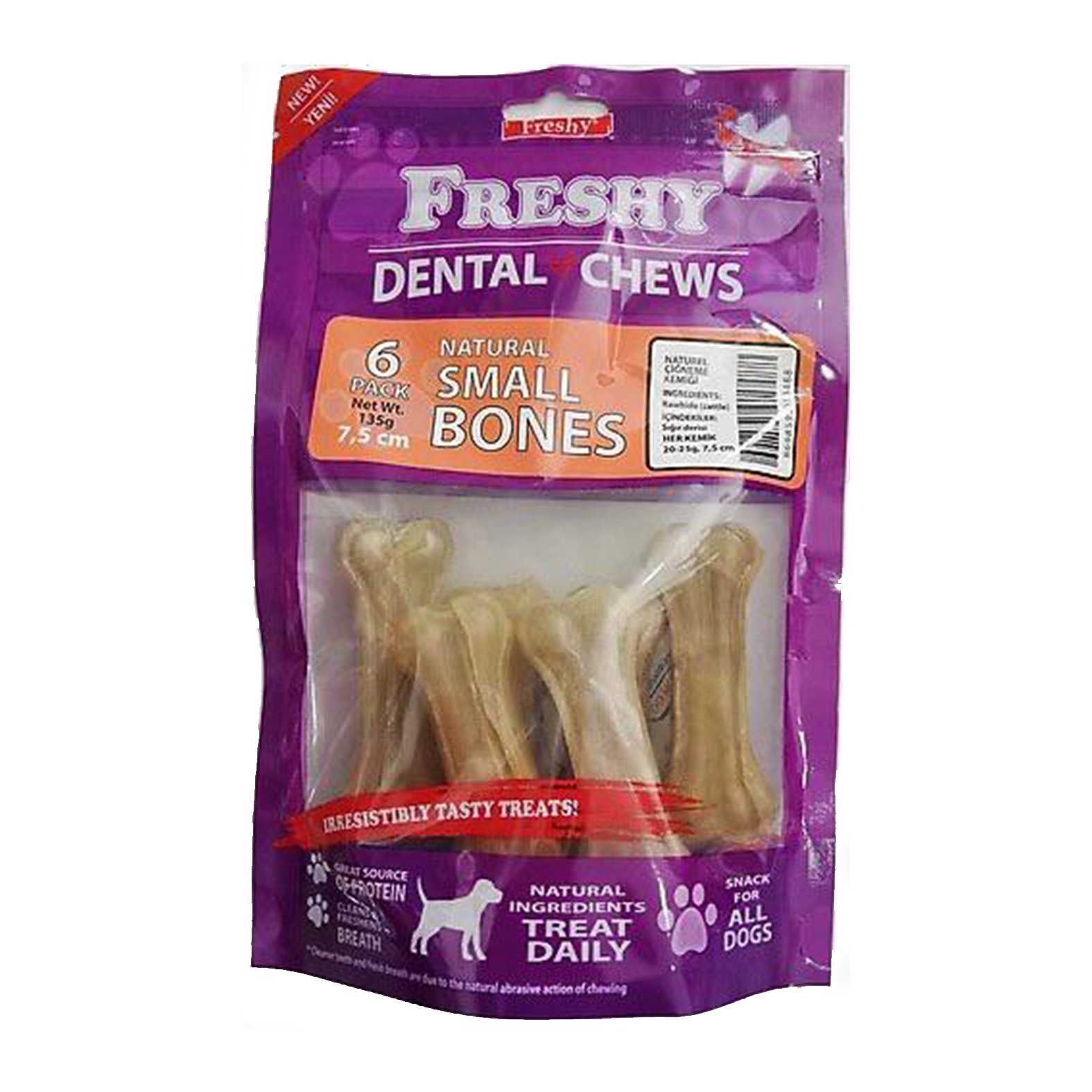 استخوان تشویقی دنتال سگ فرشی Freshy Dental White Small Bones