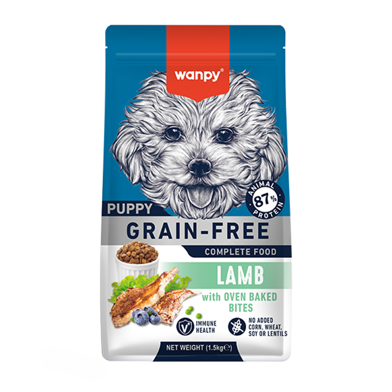 غذای خشک توله سگ ونپی با طعم گوشت بره Wanpy Grain Free Puppy