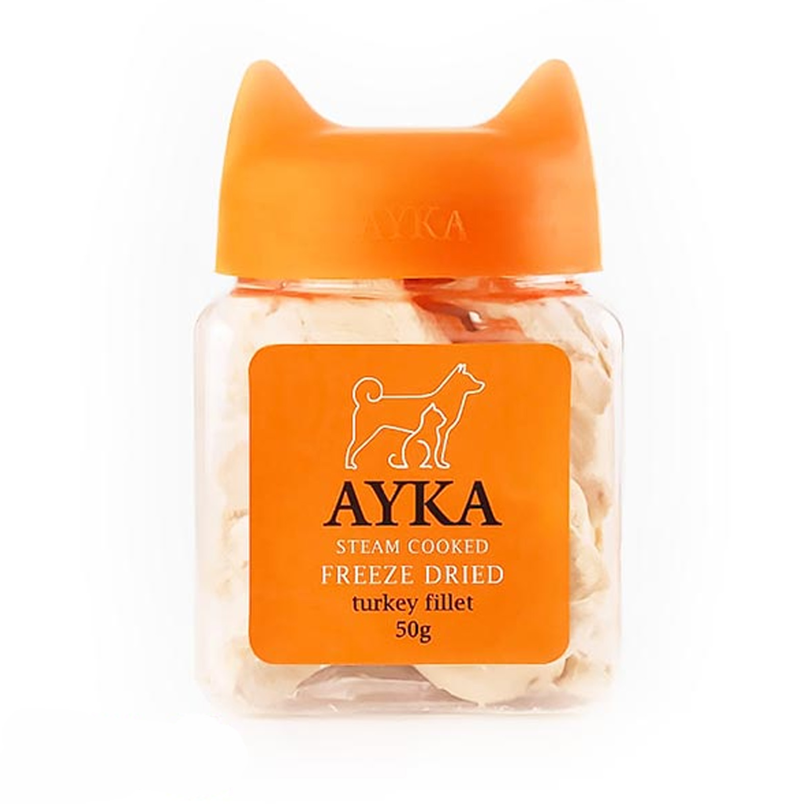 تشویقی فریزدراید طعم بوقلمون آیکا Ayka Steam Cooked Freeze Dried Turkey Fillet