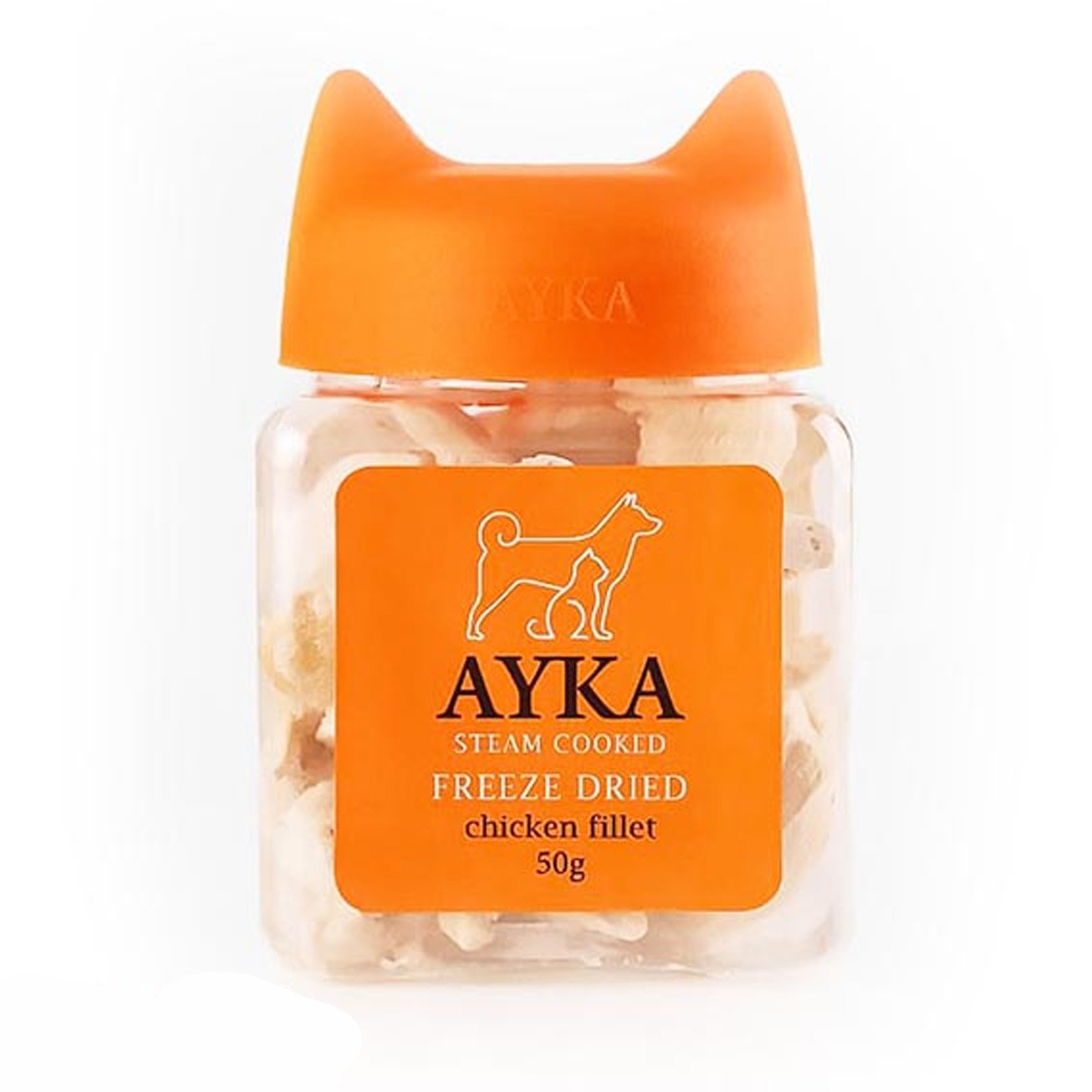 تشویقی فریزدراید طعم مرغ آیکا Ayka Steam Cooked Freeze Dried Chicken Fillet